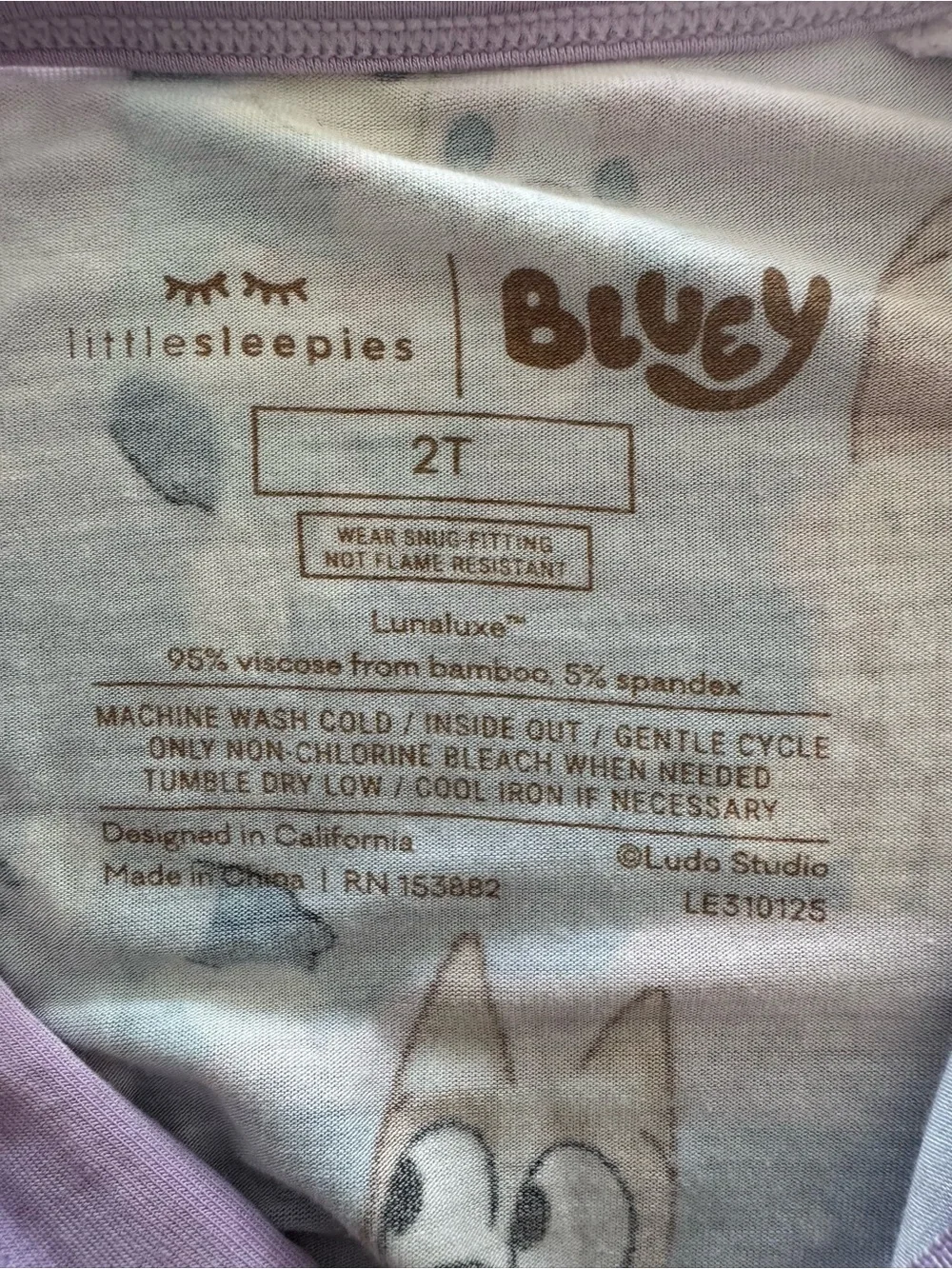 Little Sleepies Bluey Shorty Romper - 2T never worn